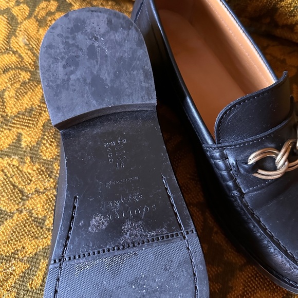 Sezane Vicky Black Loafers with Gold Chain Accent - Picture 3 of 5